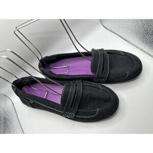 Shoes For Crews / Women’s Shoes / Black Suede-Type Penny Loafers / Size 9